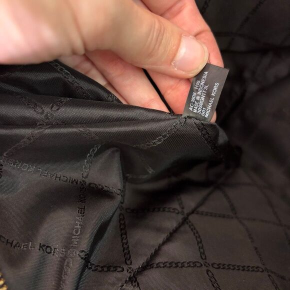 Michael Kors Black Leather Large Shoulder Tote Bag Purse - Picture 9 of 9